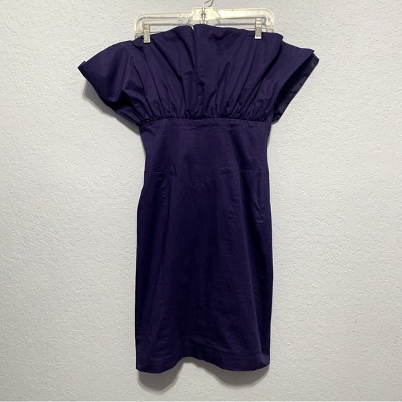 Ted Baker Gervase Purple Cocktail Dress Ruffle Strapless - Picture 3 of 7